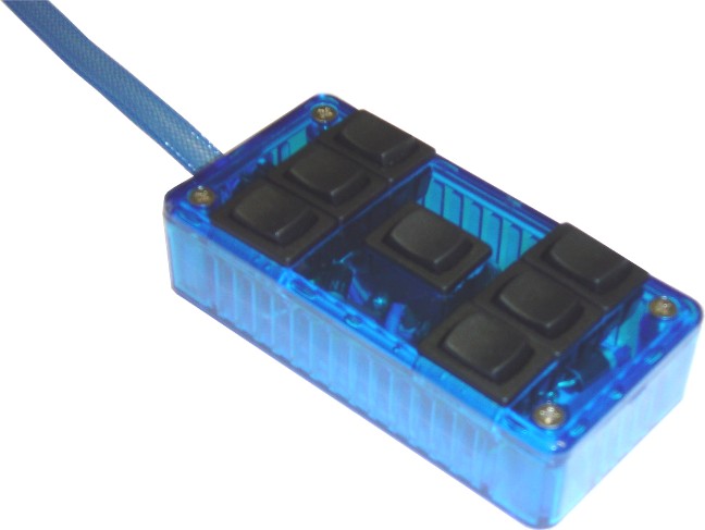 AVSARC-7-BU Blue 7 switch box rocker switch 4 x2 x1