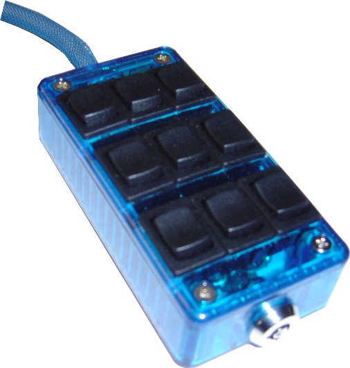 AVSARC-9-BU Blue 9 switch box rocker switch 4"x2"x1"