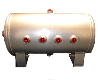 LRD-5 Gallon Aluminum Air Tank (8) 1/2" ports 21"L X 10"D X 12.5H EQUIVELANT TO AIR LIFT 10991 ** 4 ports on face, 1 on top, bottom, each end ** DOT APPROVED PN 111194