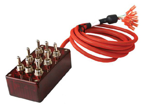 AVSARC-T9-RD Red 9 switch box with Carling switches 4.75"x2.5"x1.5"
