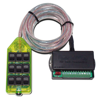 AVSARC-9-GN Green 9 switch box rocker switch 4"x2"x1"