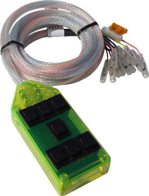 AVSARC-7-GN Green 7 switch box rocker switch 4"x2"x1"