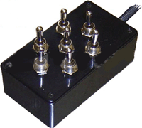 AVSARC-T7-BK Black 7 switch box with Carling switches 4.75 x2.5 x1.5