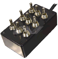 AVSARC-T9-BK Black 9 switch box with Carling switches 4.75"x2.5"x1.5"