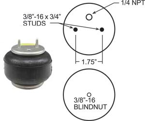 FST160BY Single Convoluted Air Bag 1760lb 6869