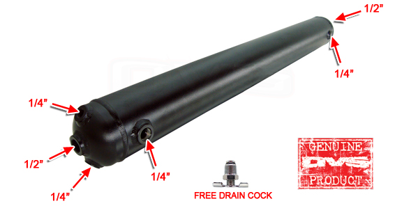 AVS-TK2ALUM-BK 2-Gallon Aluminum Tank 6 Ports Black