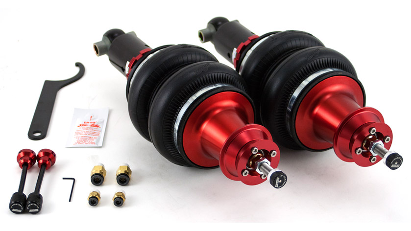 AIR-78601 Camaro Rear 2010-14 30-Level Adjustable Damping (with remote knob extenders) Threaded, Adjustable Lower Shock Mounts High Performance Monotube Shocks High Quality Spherical Ball Upper Mounts Double Bellows Progressive Rate Springs Braided Stainless Steel Leader Air Hoses