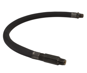 VIA92796 Viair 24 Stainless Leader Hose w/ Black Sleeve w/ Check Valve (1/4 M to 1/4 M NPT Swivel)
