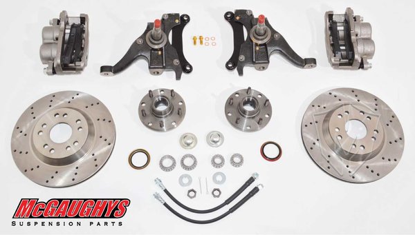 MCG93125 13" Big Brake Kit 82-03 S10 13" Front Disc Kit w/ 2" spindles (5 on 4.75) **must use 17"+ rims** **Cross Drilled**