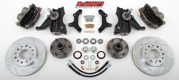 MCG63313 1971-72 C-10 13 Front Disc Kit w/ 2.5 Drop Spindles (6 LUG) must use 17 + rims **cross drilled**