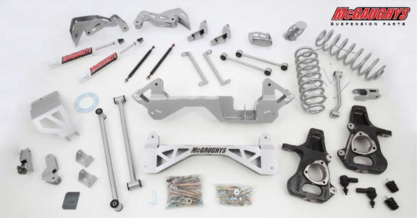 MCG50135 7" Premium Lift Kit for 2001-2006 GM SUV 1500 (4WD, Auto Leveling) (Silver Powdercoated)