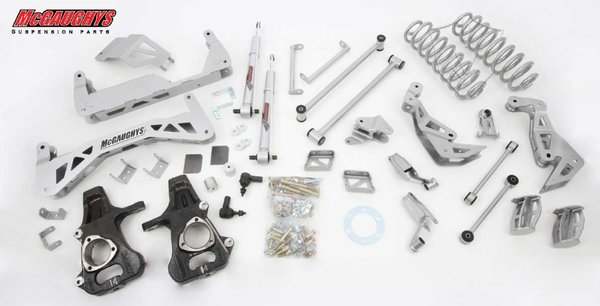 MCG50735 7" Premium Lift Kit for 2007-2013 GM SUV 1500 (4WD, Auto Leveling) (Silver Powdercoated)