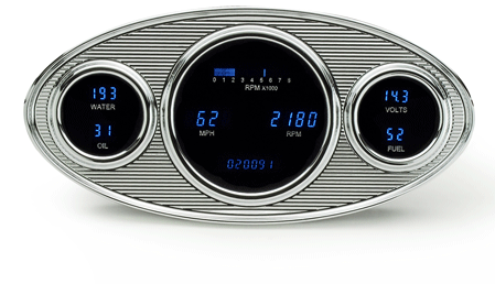 DAKRET-2001-S VFD Retrotech Digital Gauge System 3 Hole Pattern w/ NO Wing