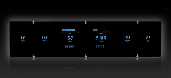 DAKVFD3-1001-L Universal 4.4 x 18.5 Rectangle Digital Instrument 6 gauge