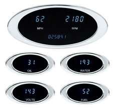 DAKION-50-1 Ion Series 6 Gauge Kit Speedometer Tach Oil Water Volt Fuel