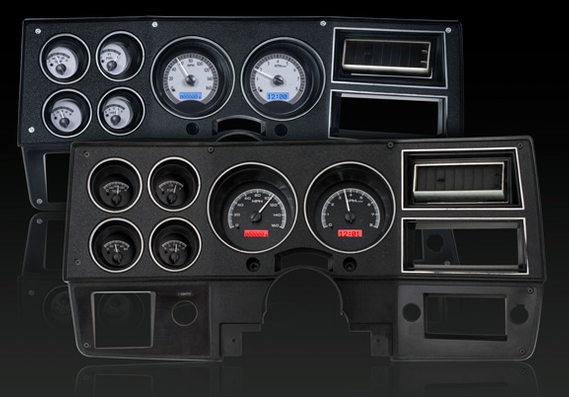 DAKVHX-73C-PU-S-R Chevy/GMC Pickup VHX Instuments Silver Alloy Red Display