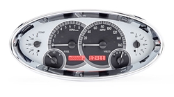 DAKVHX-1017-S-R Universal 5.7 X 12.05 Elliptical Analog Instrument (Satin w/ Red Display)