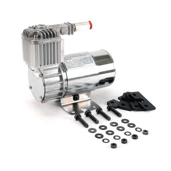 VIA10016 Viair 100C CHROME Compressor w/. Omega Style Mounting Bracket