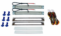 AVSLEDKIT-7-RC 7.5 Red LED Tail Light Kit Includes: 3 Wire Modules 2 Red LED Lights 2 Clear Lenses 1 Steel Template