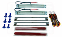 AVSLEDKIT-7-RR 7.5 Red LED Tail Light Kit Includes: 3 Wire Modules 2 Red LED Lights 2 RED Lenses 1 Steel Template
