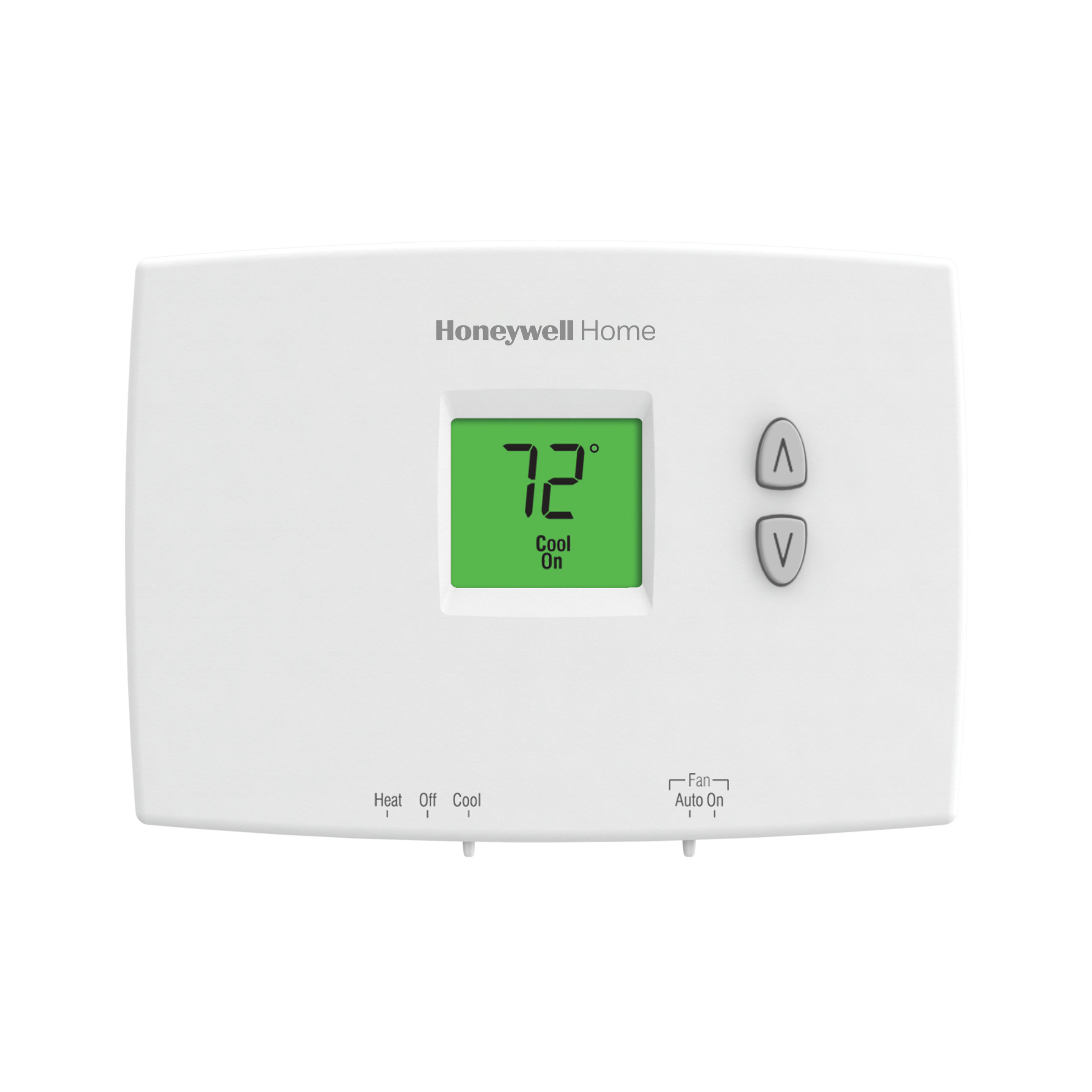 HONTH1110DH1003 24v/Millivolt Single Stage Dual Powered Focus Pro 1000 Digital Non Programmable Conventional/Heatpump Horizontal Mount Thermostat With Backlit Display 1H-1C 40-90F